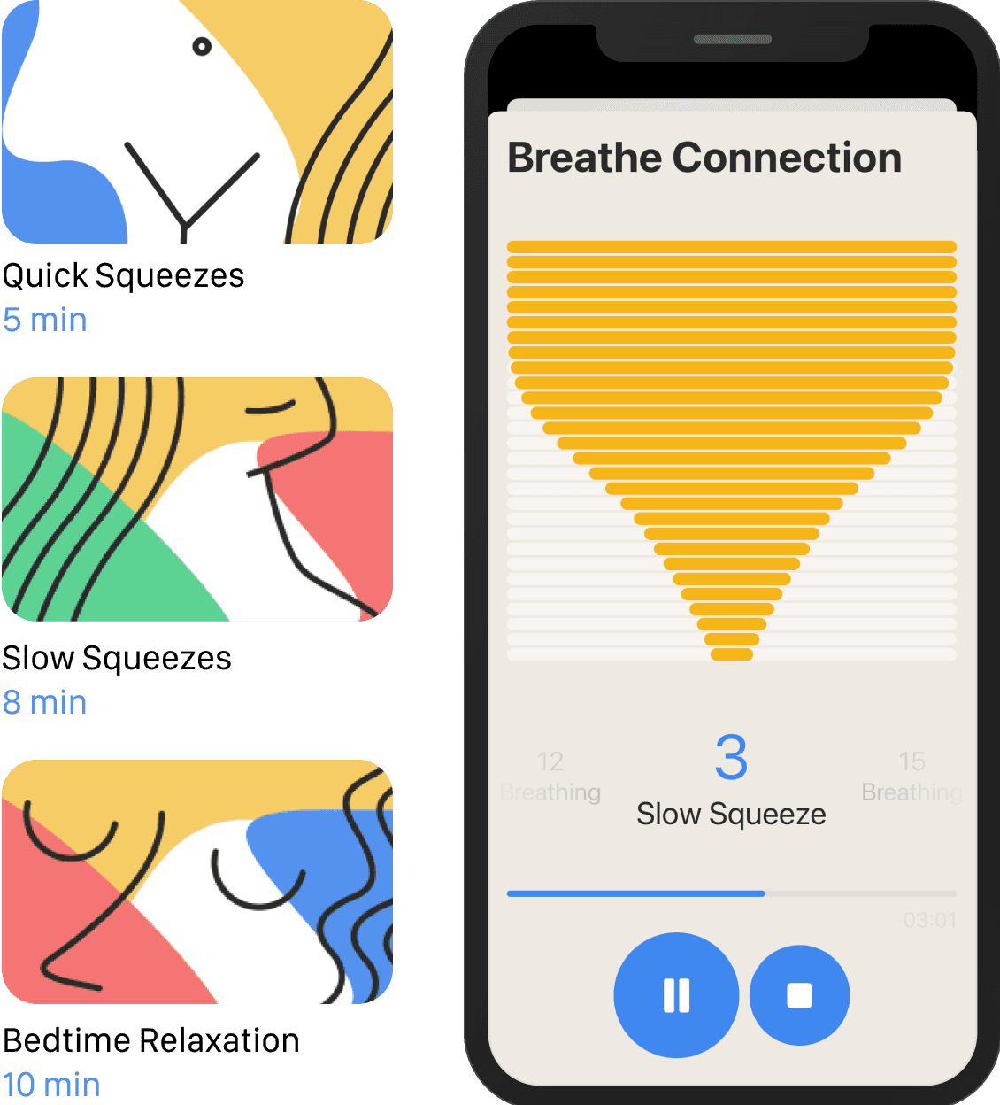 Happy Floor audio exercise screens